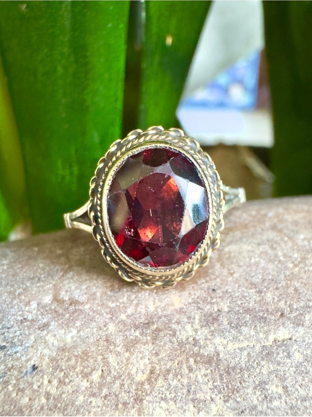 9 K Garnet Ring